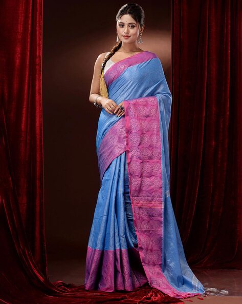 Buy Teal & Red Sarees for Women by Charukriti Online