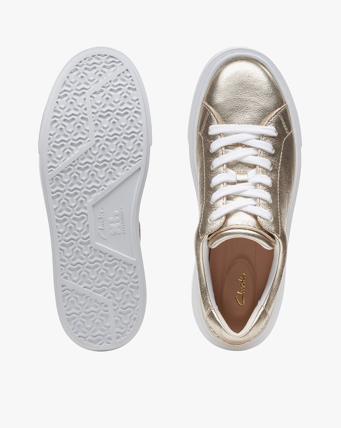 Clarks rose gold on sale sneakers