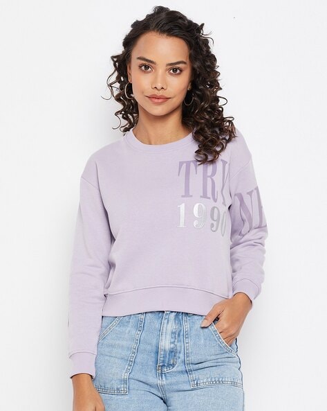 Lavender crew neck on sale sweatshirt