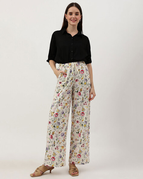 Stone High Tie Waist Trousers | New Look