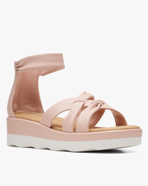 Wedge Sandals with Zip Closure