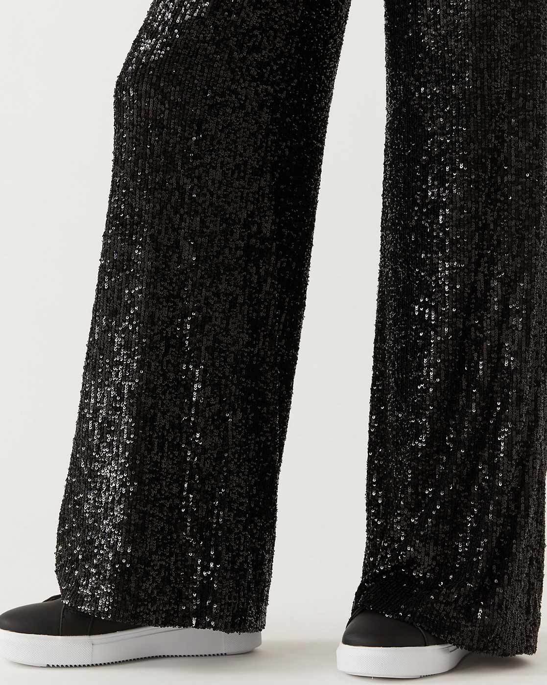 Glitter Goals Sequin Wide Leg Pant (Champagne) · NanaMacs