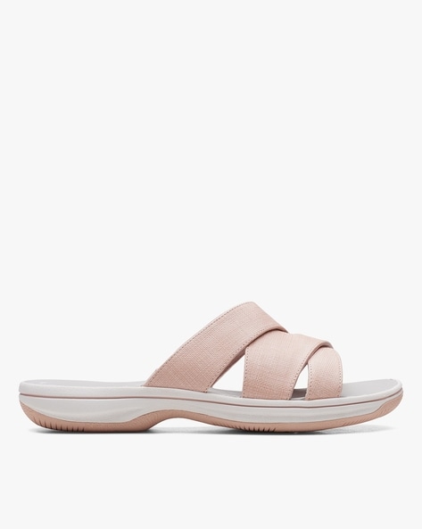 Buy Clarks Womens Standard Fit Jemsa Cross Sandals Champagne