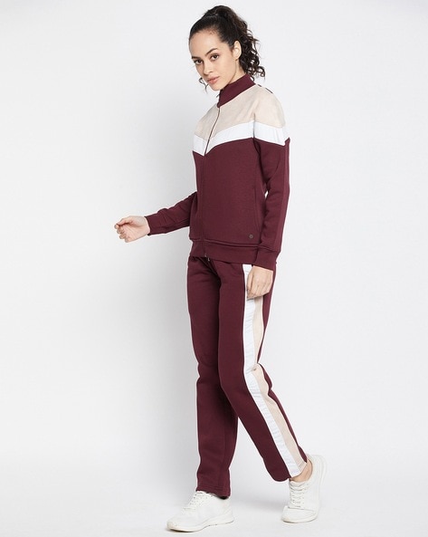 Burgundy shop tracksuit womens