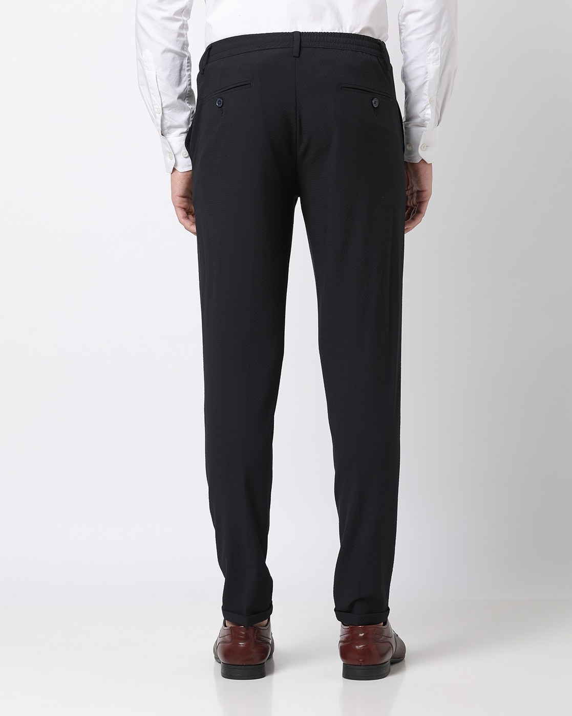 Buy Black Slim Fit Dress Pants by GentWithcom with Free Shipping