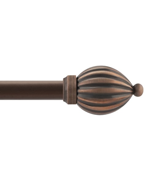 Extendable Curtain Rod with Finials & Brackets