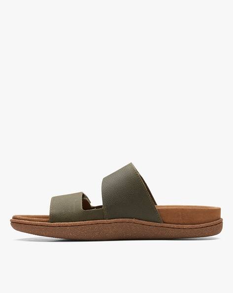 Clarks olive green sandals discount