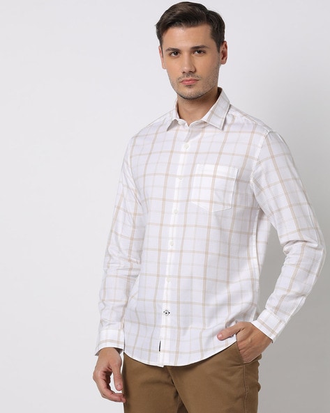 Checks Slim Fit Mens Casual Shirt