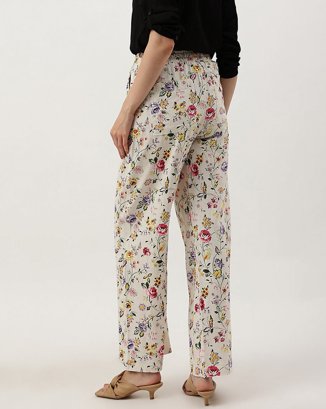 Gucci Floral Cropped Trousers in Navy Blue Cotton ref.1053022 - Joli Closet