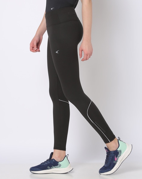 Sports Leggings with Reflective Piping