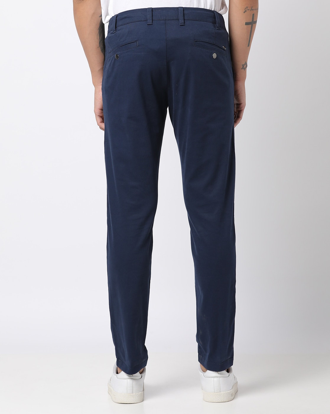 Buy Navy Cotton Slim Pants (Pants) for INR499.50