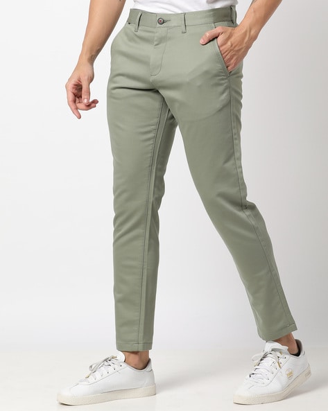 Buy Olive Green Trousers & Pants for Men by MONTE BIANCO Online | Ajio.com
