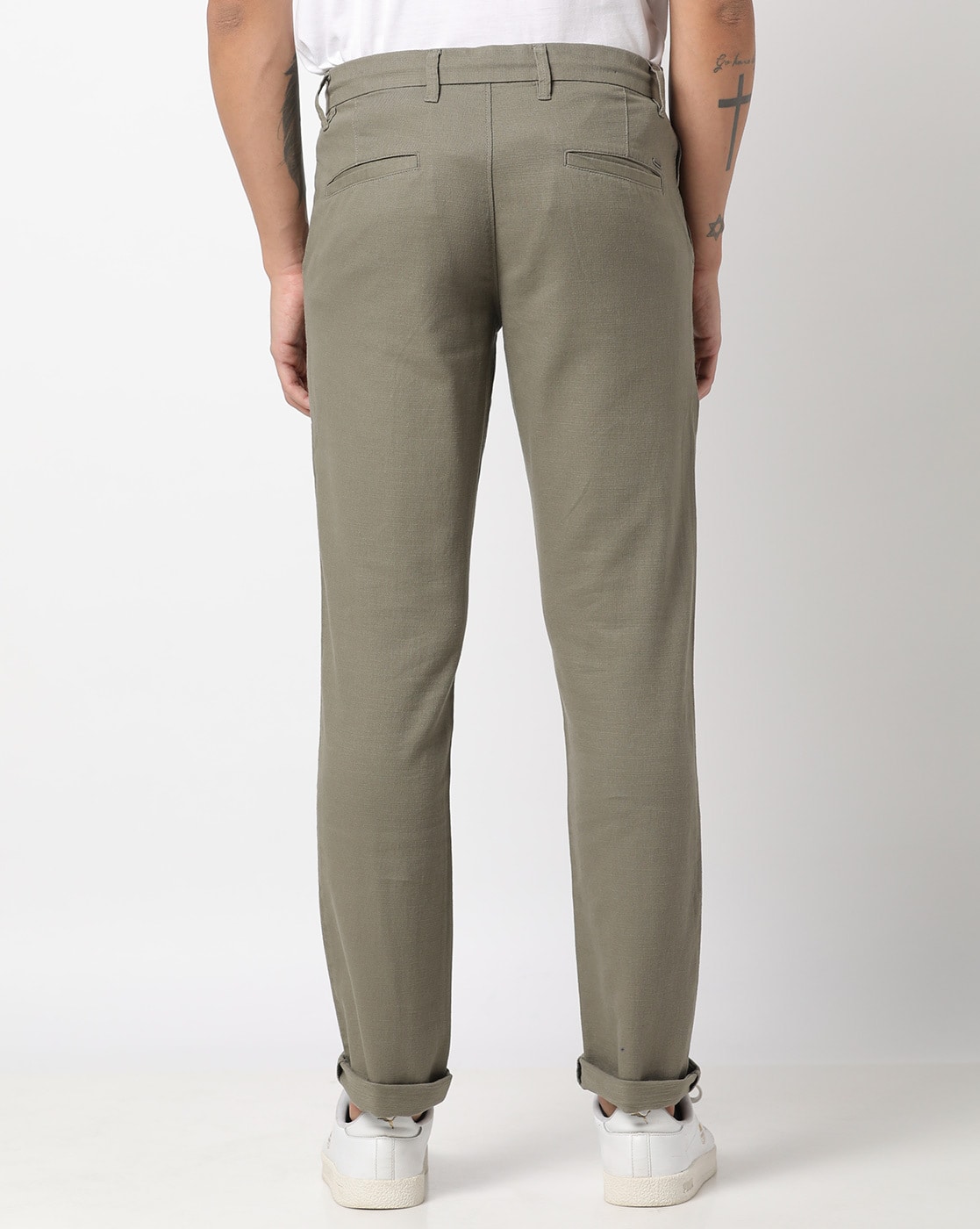 Buy John Players Beige Skinny Fit Casual Trousers - Trousers for Men 874432  | Myntra