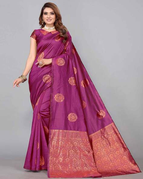 Silk Weaving Saree in Magenta