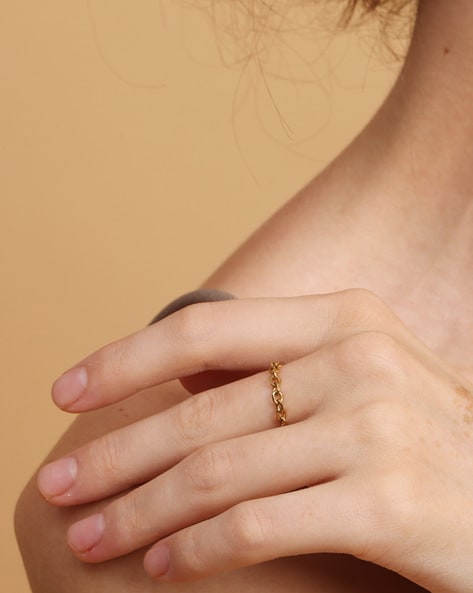 Chain Ring - 10k Yellow Gold | Handmade | Camillette Jewelry
