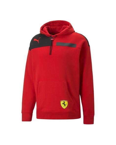 Logo Print Kangaroo Pockets Hoodie