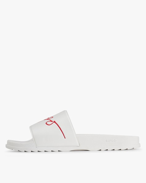 Hugo boss best sale white sliders