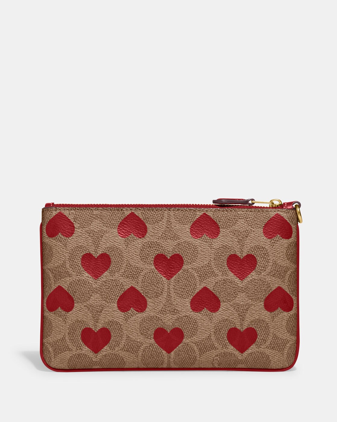 Buy the Coach Heart Print Small Wristlet Pink