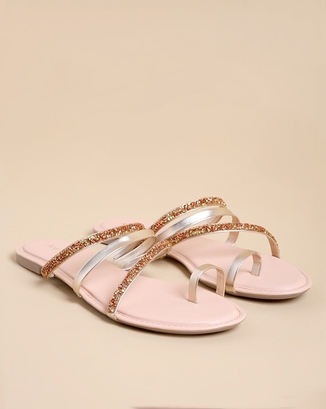 Women Flat Sandals Fashion Rhinestone Slippers Summer Flat Shoes Wholesale  - China Slides Slippers and Slippers Women price | Made-in-China.com