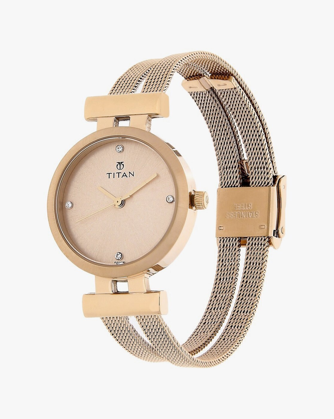 Titan rose gold watch ladies sale