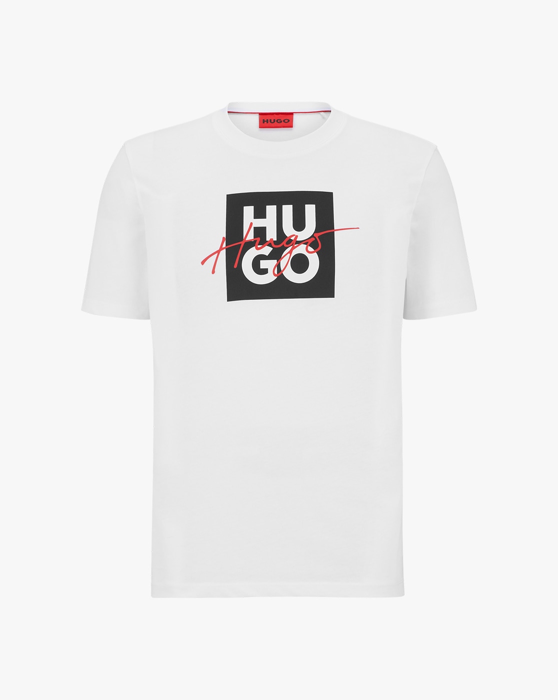 Hugo Men's Cotton-jersey T-Shirt with stacked-logo Artwork - Dark Grey - Size Xs