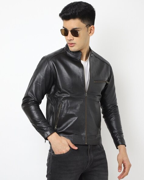 Black Pure Leather New Fashion Style Men Leather Jacket at Rs 3499 in Mumbai
