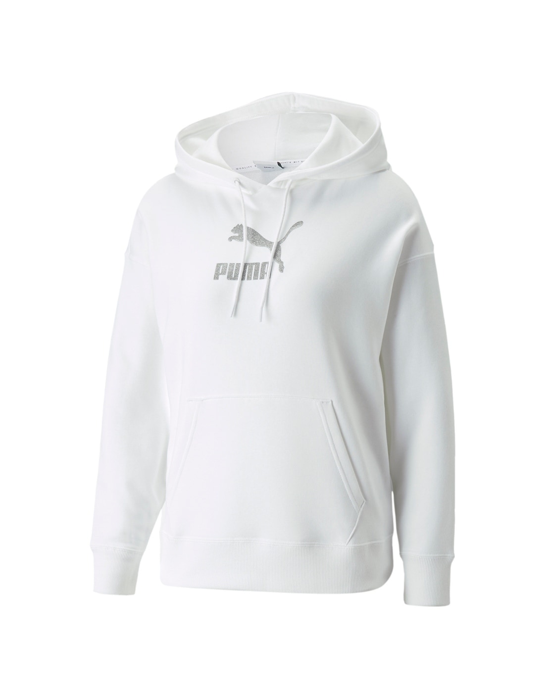 PUMA White CLASSICS Brand Love Printed Comfort Fit Hoodie