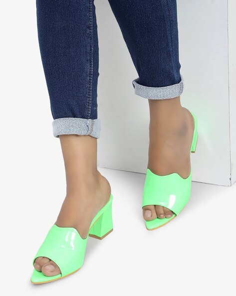 4 Strap Heel-Neon Green