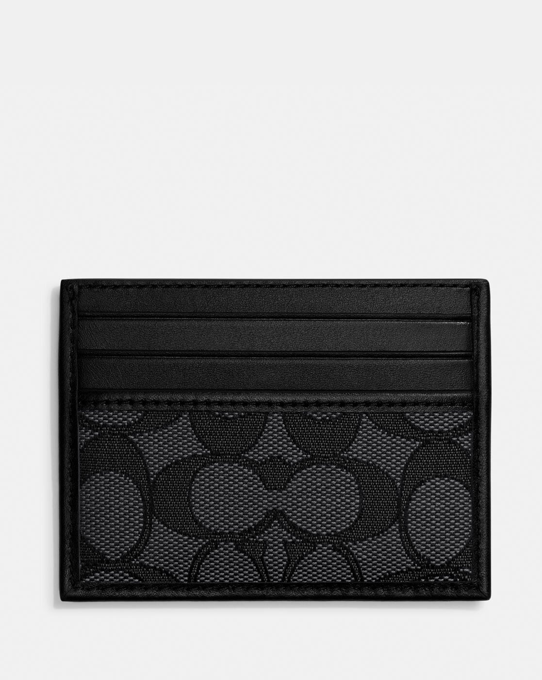 Coach Signature Jacquard/Glove-Tanned Leather Card Case