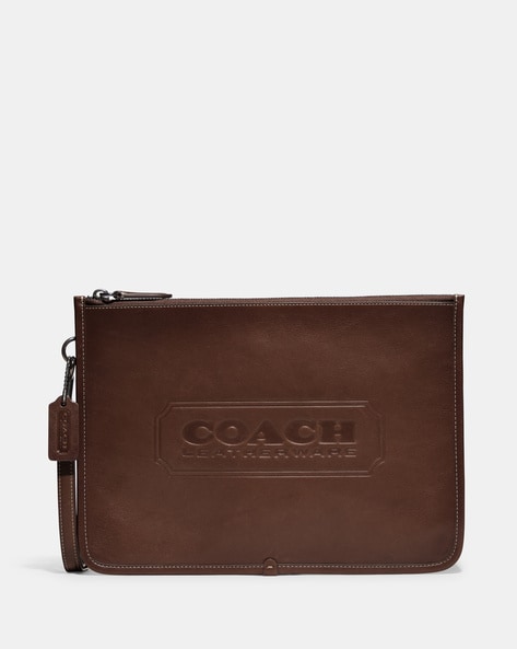 Buy Coach Charter Pouch with Coach Badge | Yellow Color Men | AJIO ...