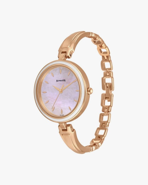 Sonata Charmed Pink Dial Women Watch With Stainless Steel Strap