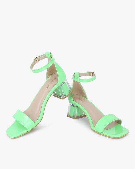 Women Chunky Heeled Sandals with Ankle Loop
