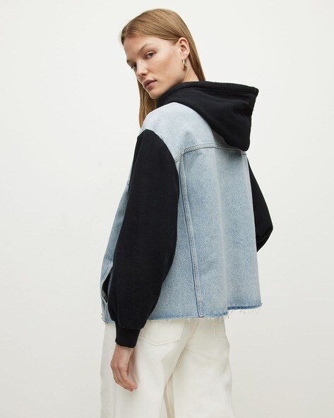 Urban Renewal Remade Sweatshirt Sleeve Denim Jacket | Urban Outfitters