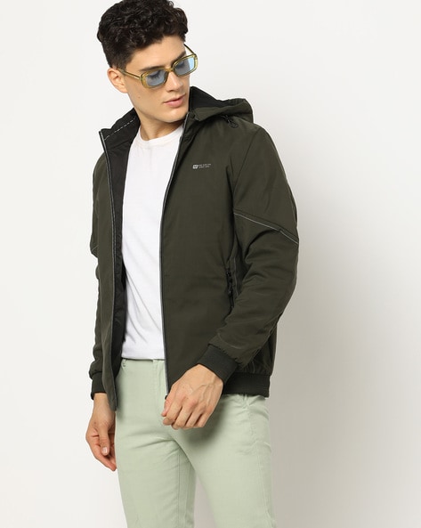 Olive jacket with clearance hood