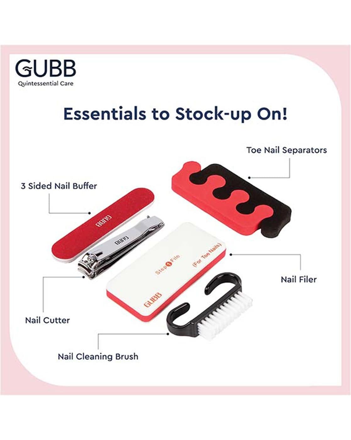Buy GUBB Baby Manicure Kit for Newborn Pink, Nail Cutter for Babies Nail  Scissors for Baby Girl Online