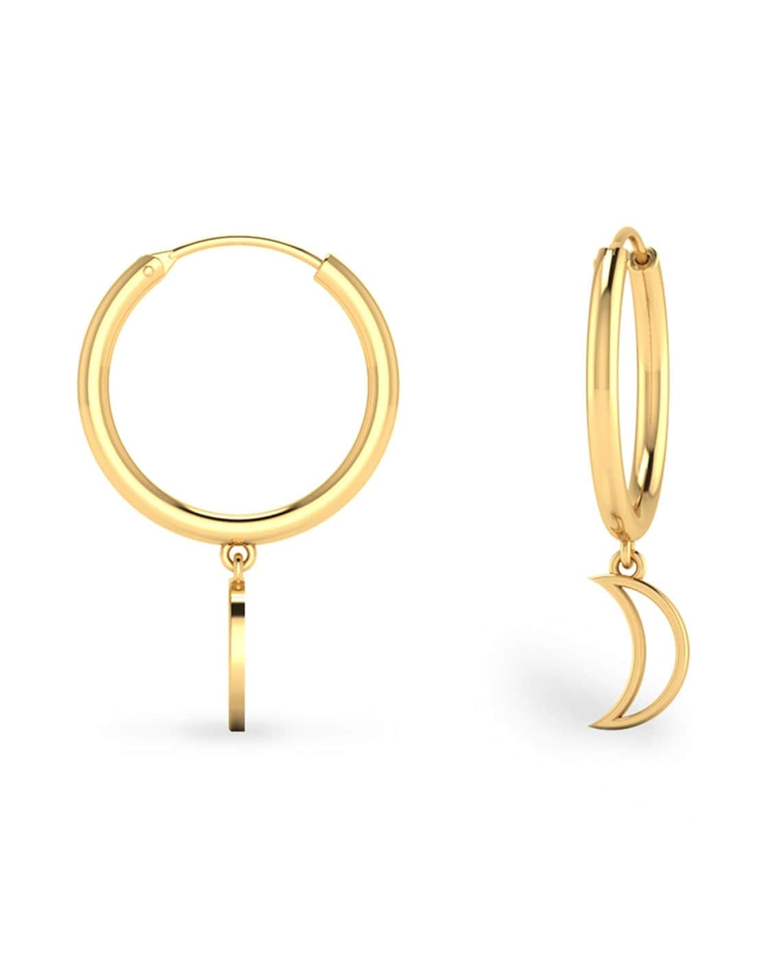 Tension-Set Diamond Huggie Hoop Earrings in 10K Yellow Gold (0.04ct tw –  Ann-Louise Jewellers