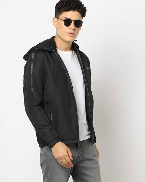 Padded hooded jacket - Black/Coca-Cola - Men | H&M IN