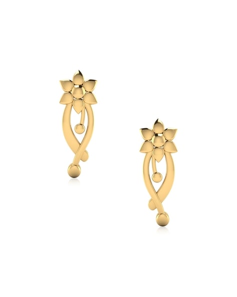 One Gram Gold Fancy Ear Studs For Women South Indian Daily Wear Kammal  ER24457