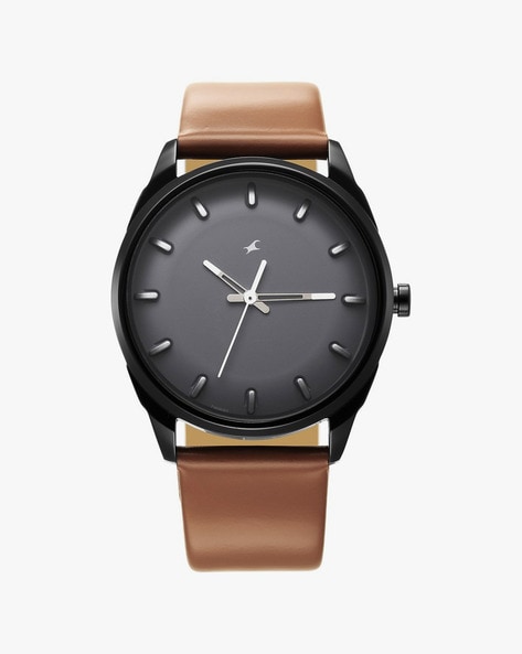 Men 3273NL02 Analogue Watch with Leather Strap