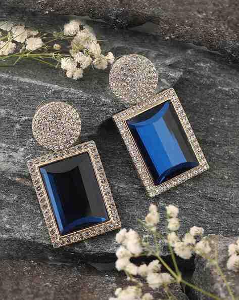 Drop earrings deals blue stone