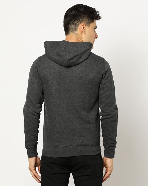 Dark grey zipper outlet hoodie