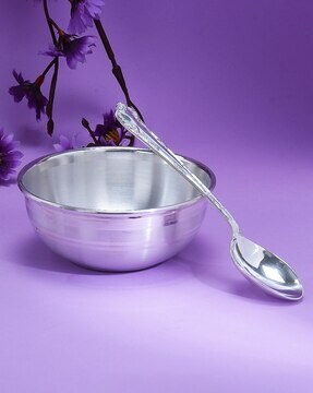 Pure silver bowl and spoon hotsell for baby price in grt