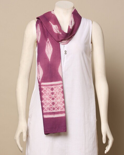 Hand Tie-Dyed Shibori Cotton Stole Price in India