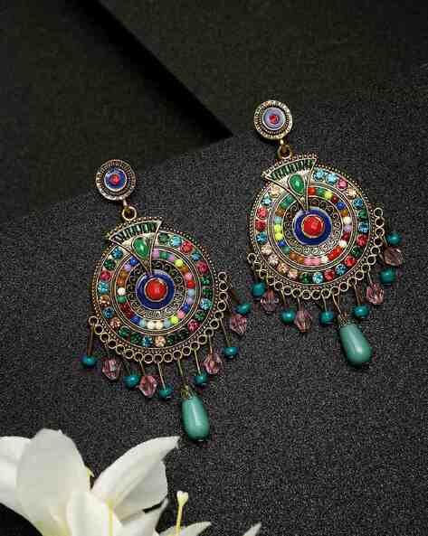 Buy Silver Shine Silver Toned Beaded Stylist Fancy party wear Earring for  Girls and Women Jewellery Online from SilverShine