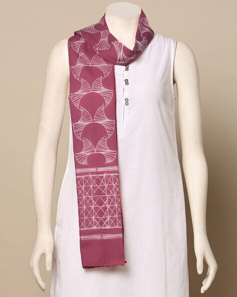 Hand Tie-Dyed Shibori Cotton Stole Price in India