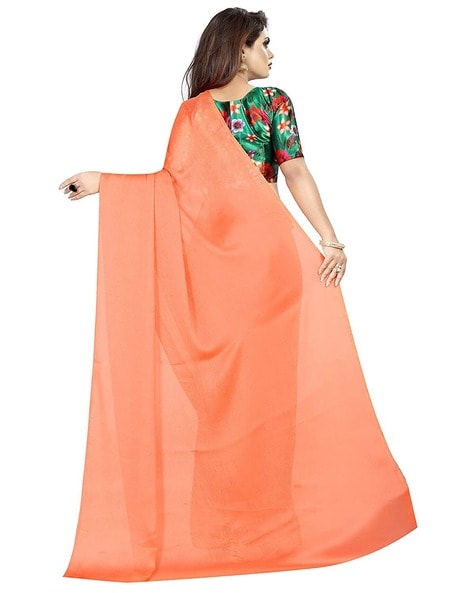 Buy Impressive Peach Woven Organza Silk Wedding Wear Saree - Zeel Clothing