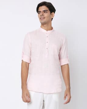 Mandarin-Collar Roll-Up Sleeve Kurta-image-15