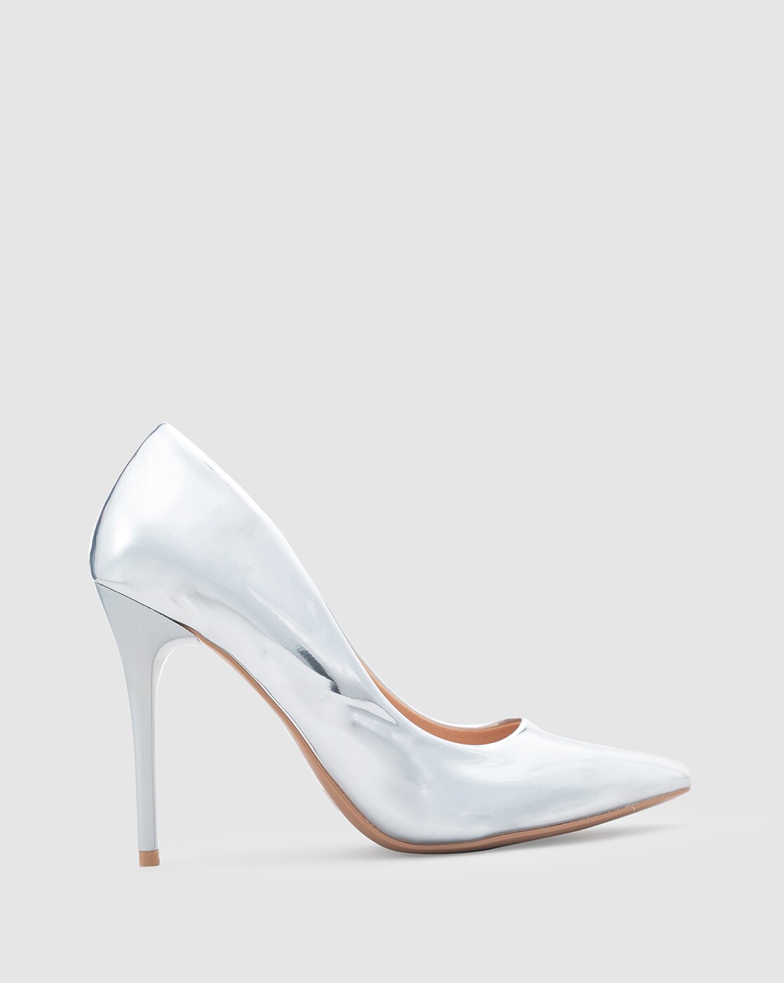 Silver coated high heels pointed toe like a mirror - Super X Studio