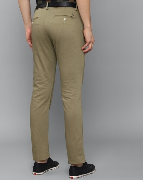 Buy Men Khaki Ultra Slim Fit Solid Casual Trousers Online - 302020 | Allen  Solly