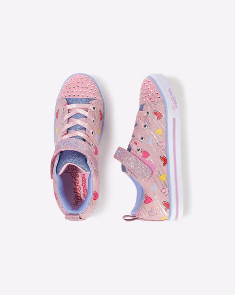 Sparkle Lite-Heart Print Casual Shoes
